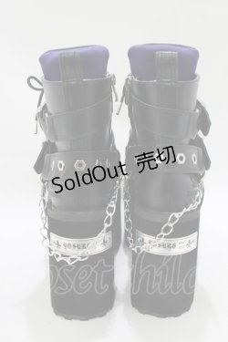 画像3: YOSUKE / 厚底レースアップブーツ 24.5cm 黒 H-25-10-22-1081-PU-SH-KB-ZH