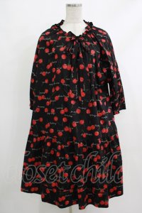 Jane Marple / Skipping cherriesチュニックドレス M 黒 H-25-10-22-1002-JM-OP-KB-ZT314