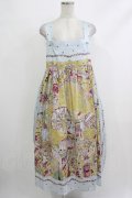 Jane Marple Dans Le Salon / La fete foraine apron dress M サックス H-25-10-22-1014-JM-OP-KB-ZH