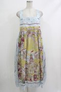 Jane Marple / La fete foraineエプロンドレス M サックス H-25-10-22-1015-JM-OP-KB-ZH