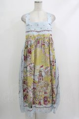Jane Marple / La fete foraineエプロンドレス M サックス H-25-10-22-1015-JM-OP-KB-ZT314