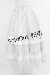 merry jenny / ギンガムレースフレアスカート  グリーン H-25-10-22-1003-LO-SK-KB-ZH