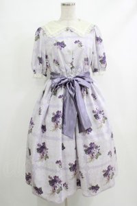 Melody BasKet / Violet laceスクエアカラーワンピース M バイオレット H-25-10-22-1023-LO-OP-KB-ZH
