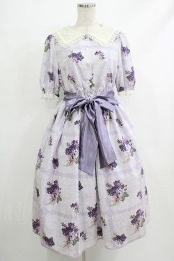 画像1: Melody BasKet / Violet laceスクエアカラーワンピース M バイオレット H-25-10-22-1023-LO-OP-KB-ZH