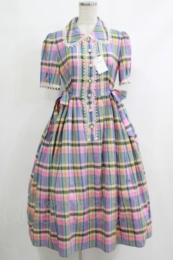 画像1: MILK / Moon light dress  ラベンダーローズチェック H-25-10-22-1024-ML-OP-KB-ZH