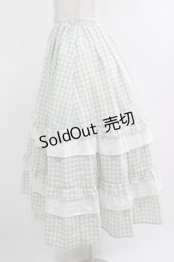 画像2: merry jenny / ギンガムレースフレアスカート  グリーン H-25-10-22-1003-LO-SK-KB-ZH