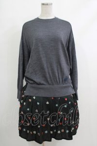 Jane Marple Dans Le Salon / Knit&Playing cards collaborationドレス M ミックスグレー×ブラック H-25-10-22-1027-JM-OP-KB-ZH