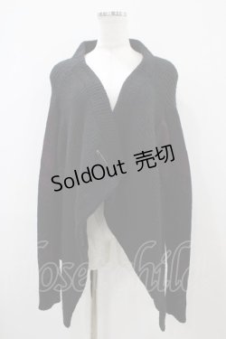 画像1: gouk / フロッキープリントニットカーディガン  黒 H-25-10-22-058-GO-TO-KB-ZH