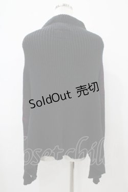 画像2: gouk / フロッキープリントニットカーディガン  黒 H-25-10-22-058-GO-TO-KB-ZH