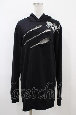 画像1: NieR Clothing / ZIPデザインプルパーカー  黒 H-25-10-22-059-PU-TO-KB-ZH