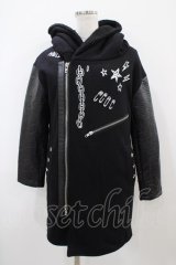 HELL CAT PUNKS / ボアフードライダースコート  ブラック H-25-10-22-060-PU-CO-KB-ZH