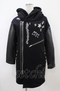 HELL CAT PUNKS / ボアフードライダースコート  ブラック H-25-10-22-060-PU-CO-KB-ZH