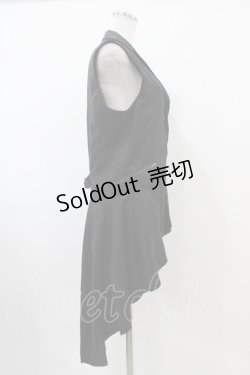 画像3: BPN FOR MEN / フィッシュテールロングベスト  黒 H-25-10-22-007-GO-TO-KB-ZH