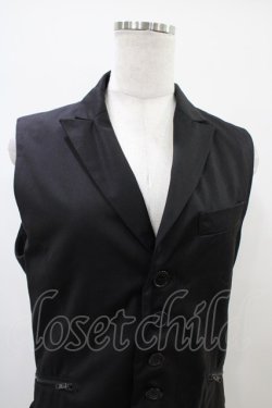 画像4: BPN FOR MEN / フィッシュテールロングベスト  黒 H-25-10-22-007-GO-TO-KB-ZH