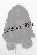 Qutie Frash / ポンチョコート  黒×赤 H-25-10-22-008-QU-JA-KB-ZH