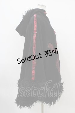 画像3: Qutie Frash / ポンチョコート  黒×赤 H-25-10-22-008-QU-JA-KB-ZH