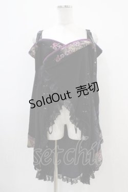 画像1: Qutie Frash / オフショルカーディガン  黒×紫 H-25-10-22-010-QU-TO-KB-ZH
