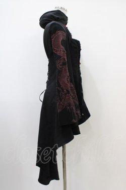 画像3: Qutie Frash / レイヤード風チャイナボタンZIPカーデ  黒×赤 H-25-10-22-011-QU-TO-KB-ZH