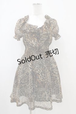 画像1: SEXY DYNAMITE LONDON / レオパードシャーリングワンピース  茶 H-25-10-22-014-PU-OP-KB-ZH