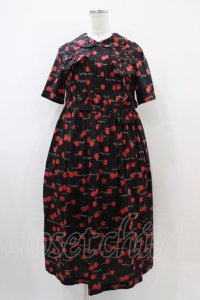 Jane Marple / Skipping cherriesのリボンドレス  ブラック H-25-10-22-017-JM-OP-KB-ZT061