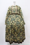 Jane Marple Dans Le Salon / CLEMENTINA DAISYペザントドレス  モスグリーン H-25-10-22-018-JM-OP-KB-ZH