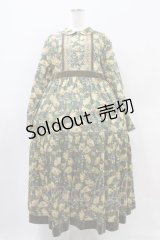 Jane Marple Dans Le Salon / CLEMENTINA DAISYペザントドレス  モスグリーン H-25-10-22-018-JM-OP-KB-ZH