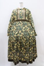 画像1: Jane Marple Dans Le Salon / CLEMENTINA DAISYペザントドレス  モスグリーン H-25-10-22-018-JM-OP-KB-ZH (1)