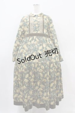 画像1: Jane Marple Dans Le Salon / CLEMENTINA DAISYペザントドレス  モスグリーン H-25-10-22-018-JM-OP-KB-ZH