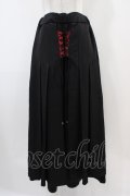 Qutie Frash / レイヤード風袴パンツ  黒×赤 H-25-10-22-003-QU-PA-KB-ZH