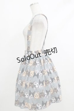 画像2: mmts / 猫ボーダーサス付きスカート  グレー H-25-10-23-1003-PU-SK-KB-ZH