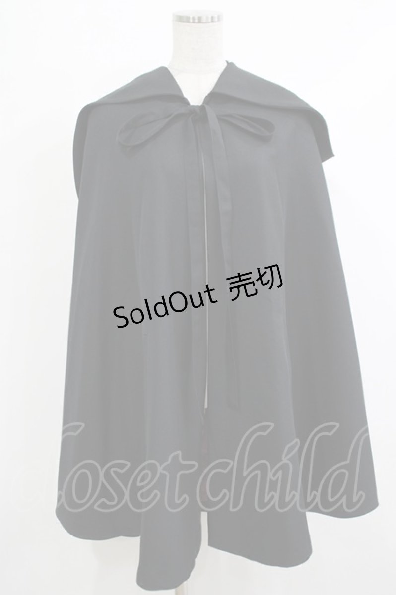 画像1: ATELIER BOZ / フード付きミニマント  黒 H-25-10-23-1030-EL-JA-KB-ZH (1)