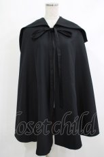 画像1: ATELIER BOZ / フード付きミニマント  黒 H-25-10-23-1030-EL-JA-KB-ZH (1)