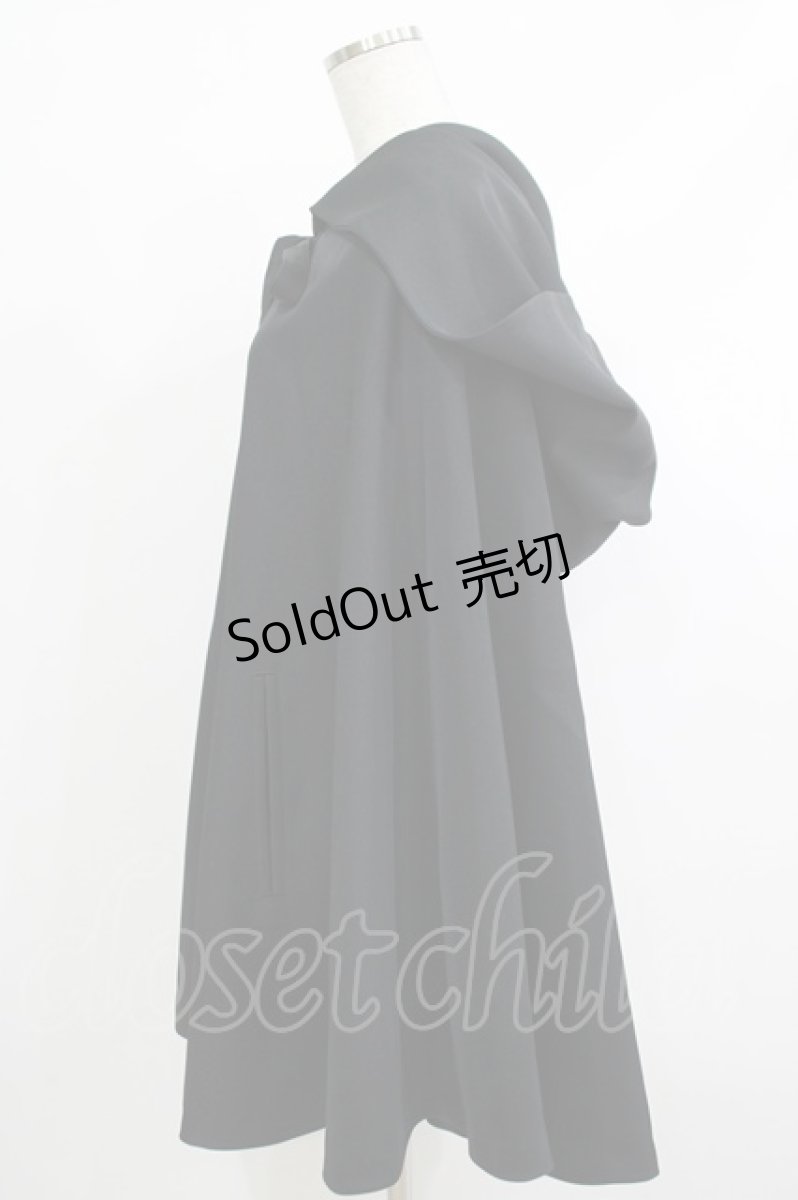 画像2: ATELIER BOZ / フード付きミニマント  黒 H-25-10-23-1030-EL-JA-KB-ZH (2)