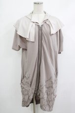 画像1: 【SALE】Ozz conte / 裾プリントZIPパーカー  グレージュ H-25-10-23-1031-OO-TO-KB-ZT248 (1)