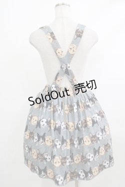 画像3: mmts / 猫ボーダーサス付きスカート  グレー H-25-10-23-1003-PU-SK-KB-ZH