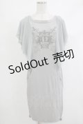 【SALE】Rozen Kavalier / プリント刺繍カットソーワンピース  グレー H-25-10-23-1033-OO-OP-KB-ZT258