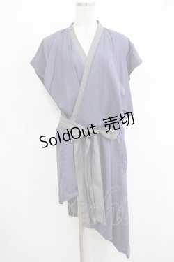 画像1: 【SALE】Ozz conte / ロングジレ  ブルーグレー H-25-10-23-1034-OO-TO-KB-ZT258