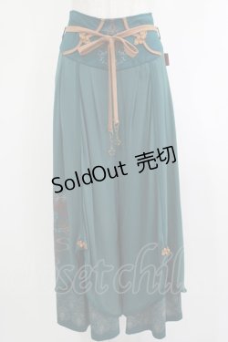 画像1: Ozz oneste / 和チャイナワイドパンツ  グリーン H-25-10-23-1035-OO-PA-KB-ZH