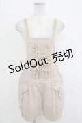 Emily Temple cute / リボンフリルウールサロペットパンツ  ベージュ H-25-10-23-1039-ET-PA-KB-ZH