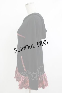 画像2: gouk / 和柄切替パーカー  黒 H-25-10-23-1045-GO-TO-KB-ZH