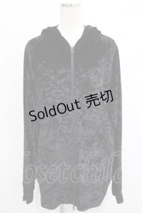 Deorart / 猫耳フード付きベロアZIPパーカー M 黒 H-25-10-23-1050-PU-TO-KB-ZH