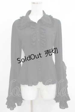 画像1: ATELIER PIERROT / ルイーズジャボタイブラウス  ブラック H-25-10-23-1054-EL-BL-KB-ZH