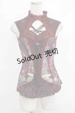 画像1: Ozz oneste / レースアップノースリーブトップス  茶 H-25-10-23-1055-OO-TO-KB-ZH