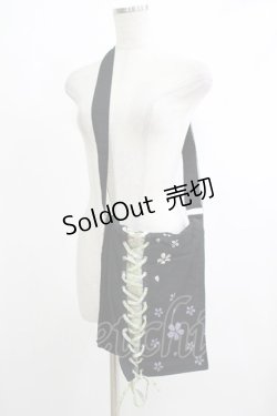 画像1: kikou / 和柄編上ショルダーバッグ  黒 H-25-10-23-1060-GO-BG-KB-ZH