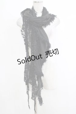 画像1: OZZ ANGELO / ストール  黒 H-25-10-23-1061-OO-ZA-KB-ZH