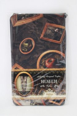 画像1: abilletage / MUSEUM-Color-タイツ  黒 H-25-10-23-1063-GO-ZA-KB-ZH