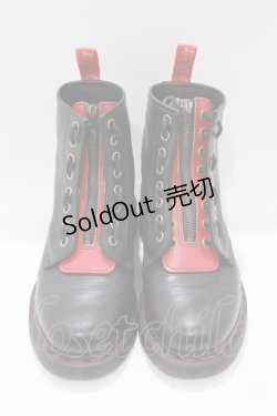 画像1: Dr.Martens （Getta Grip） / YOTR 8 EYE BOOT UK3(約22cm) ブラック×ポピーレッド H-25-10-23-1070-PU-SH-KB-ZH
