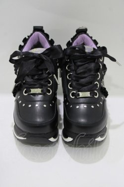画像1: YOSUKE / フリルスニーカー 23.5cm ブラック H-25-10-23-1071-PU-SH-KB-ZH