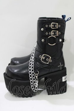 画像2: YOSUKE / 厚底エンジニアブーツ 22.5cm ブラック H-25-10-23-1072-PU-SH-KB-ZH