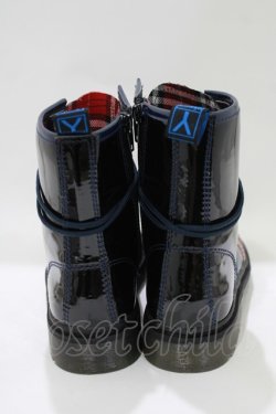 画像3: YOSUKE / レースアップユニオンジャックブーツ S ブラック×ネイビー×ボルドー H-25-10-23-1074-PU-SH-KB-ZH